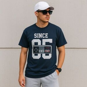 Vintage Since 85 Nintendo Graphic Tee M Blue